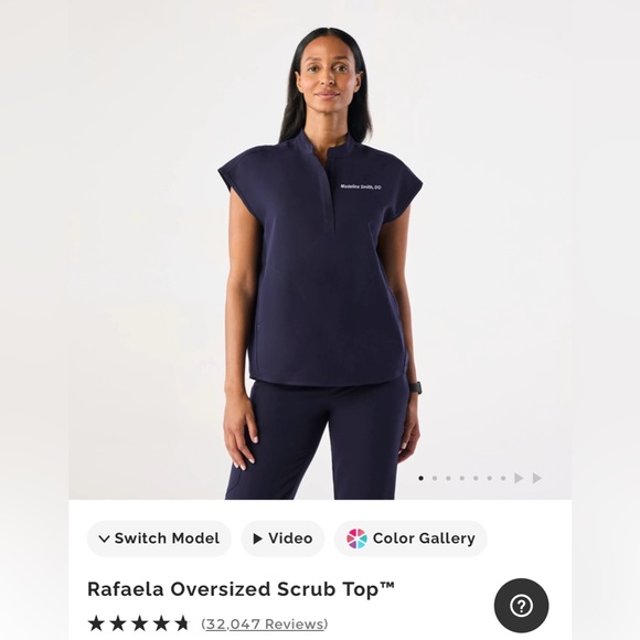 Figs Navy Blue FREEx Rafaela Oversized Scrub Top - Picture 1 of 6